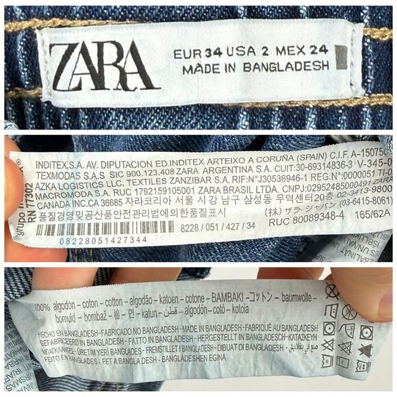 Zara High Waisted Paperbag Denim Shorts With Tie Belt | Size 2 - Picture 5 of 5